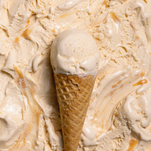Salted caramel ice cream with hand-caramelized sugar - premium custard ice cream delivery Delhi