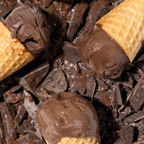 Dark chocolate ice cream with deep cocoa flavor - premium custard delivery Delhi
