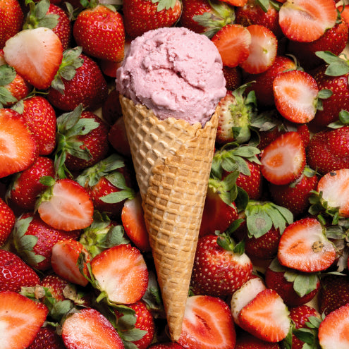 Eggless strawberry ice cream with real berries - handcrafted delivery Delhi
